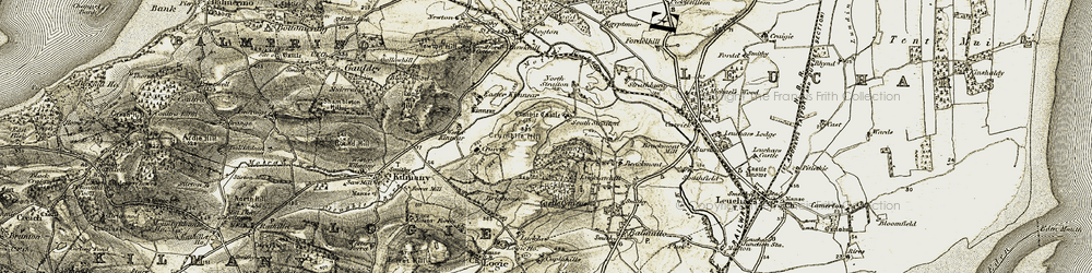 Old map of Brackmont in 1906-1908