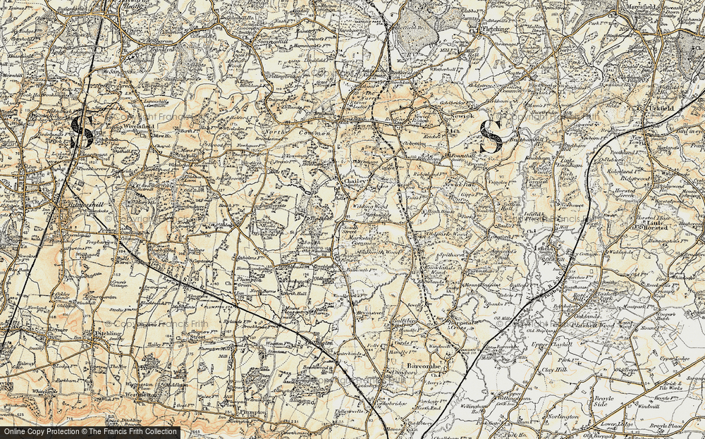 Old Map of Historic Map covering Wilding Wood in 1898