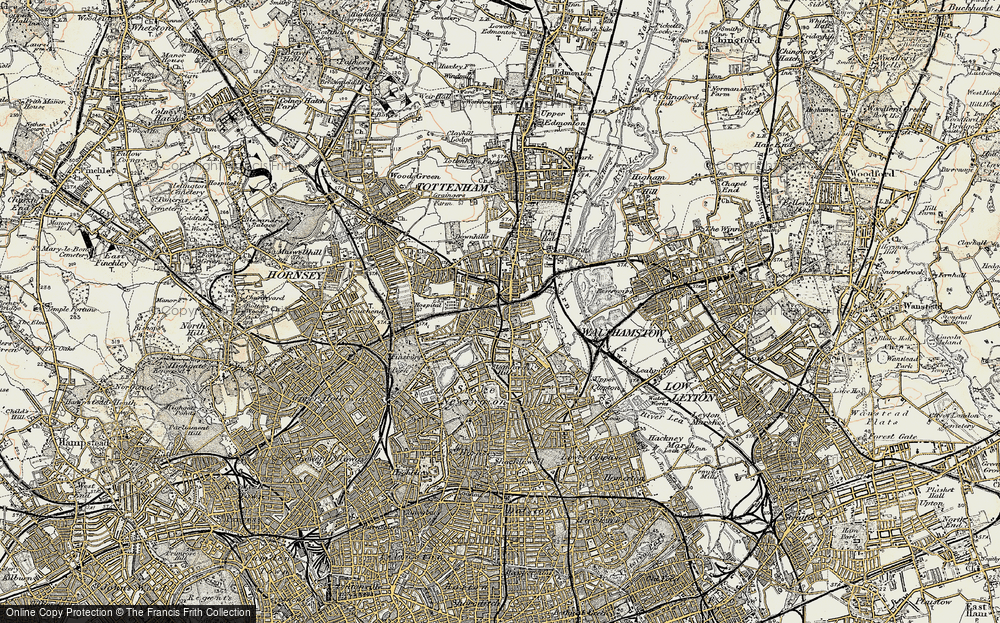 Old Map of South Tottenham, 1897-1898 in 1897-1898