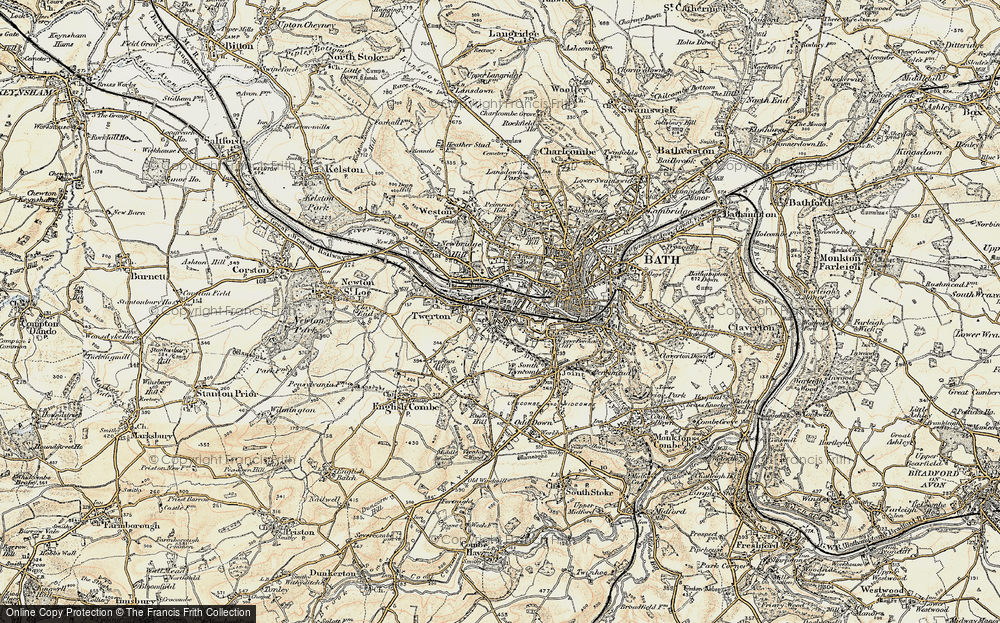 Old Map of South Twerton, 1898-1899 in 1898-1899