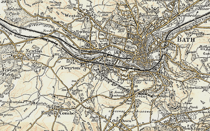 Old map of South Twerton in 1898-1899
