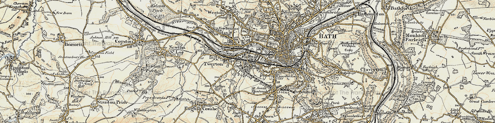 Old map of South Twerton in 1898-1899