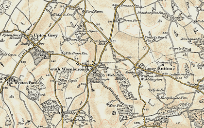 Old map of South Warnborough in 1898-1909