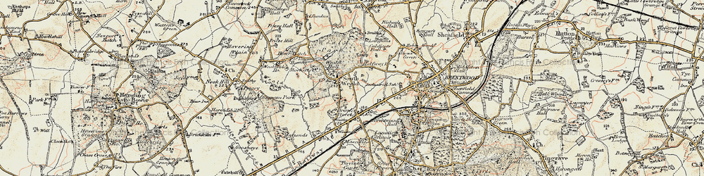 Old map of South Weald in 1898