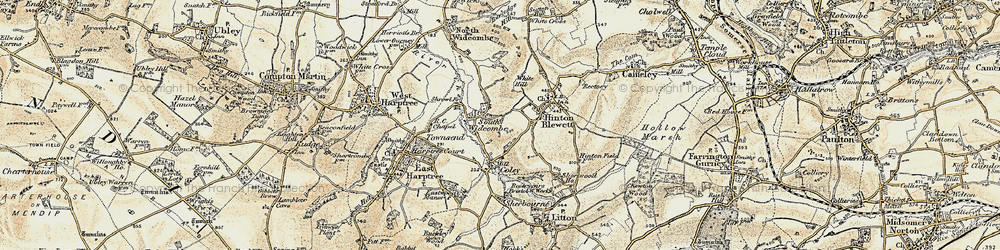 Old map of White Hill in 1899