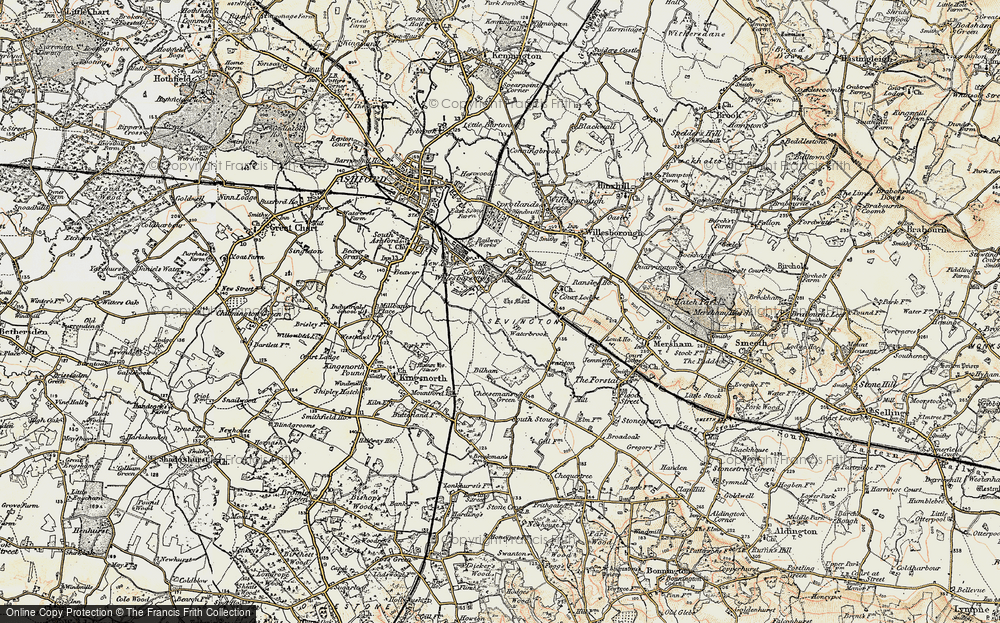 Old Map of South Willesborough, 1897-1898 in 1897-1898