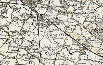 Old map of South Willesborough in 1897-1898