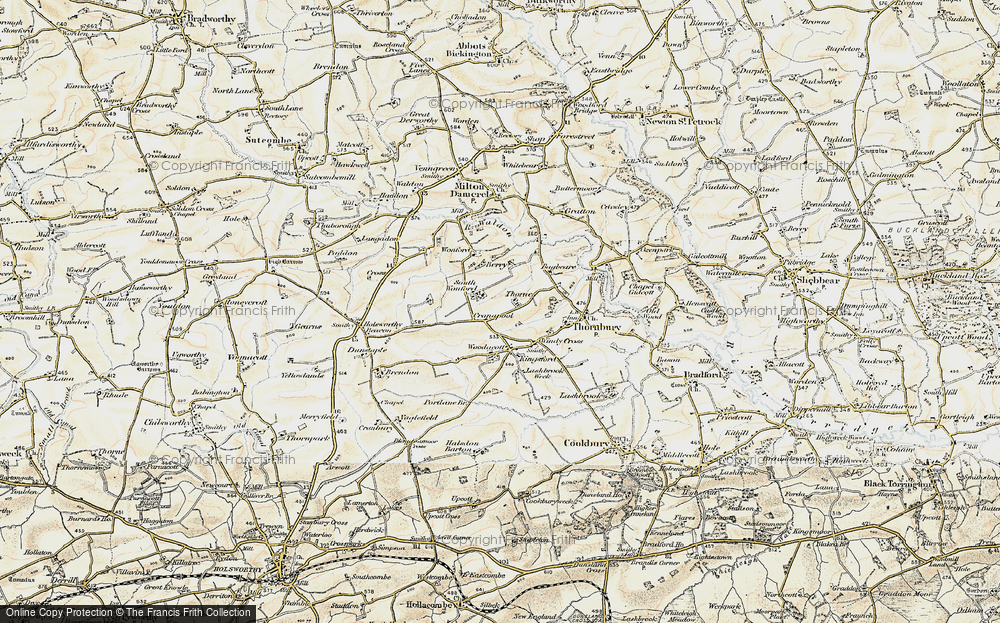 Old Map of South Wonford, 1900 in 1900