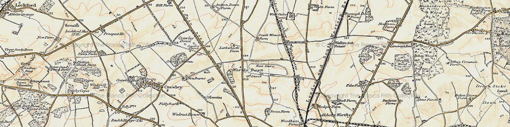 Old map of Worthy Down in 1897-1900