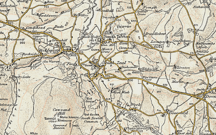 Old map of South Zeal in 1899-1900