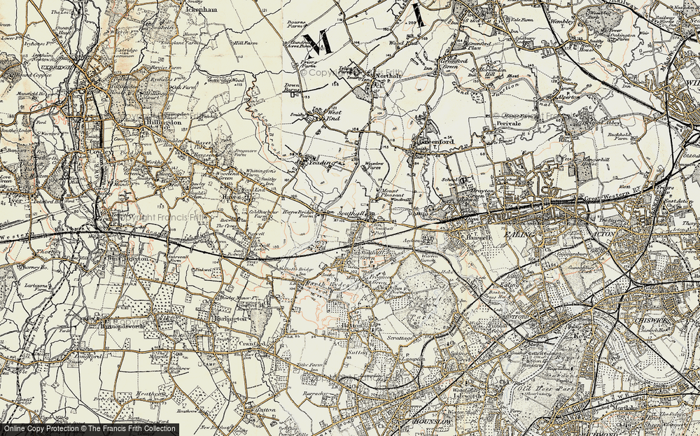 Old Map of Southall, 1897-1909 in 1897-1909