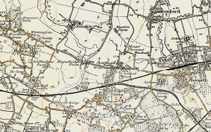 Old map of Southall in 1897-1909