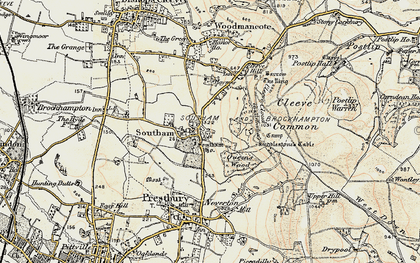 Old map of Southam in 1898-1900