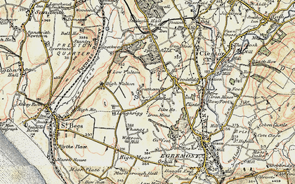 Old map of Southam in 1903-1904