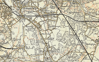 Old map of Southborough in 1897-1902