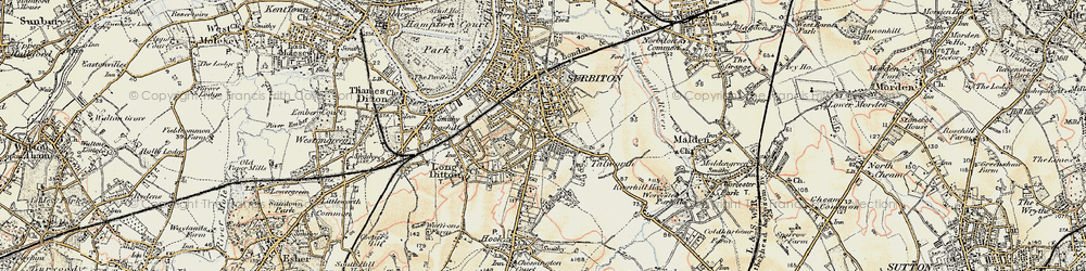 Old map of Southborough in 1897-1909