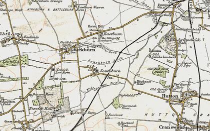 Old map of Southburn in 1903-1904