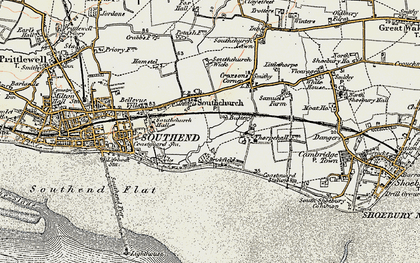 Old map of Southchurch in 1897-1898