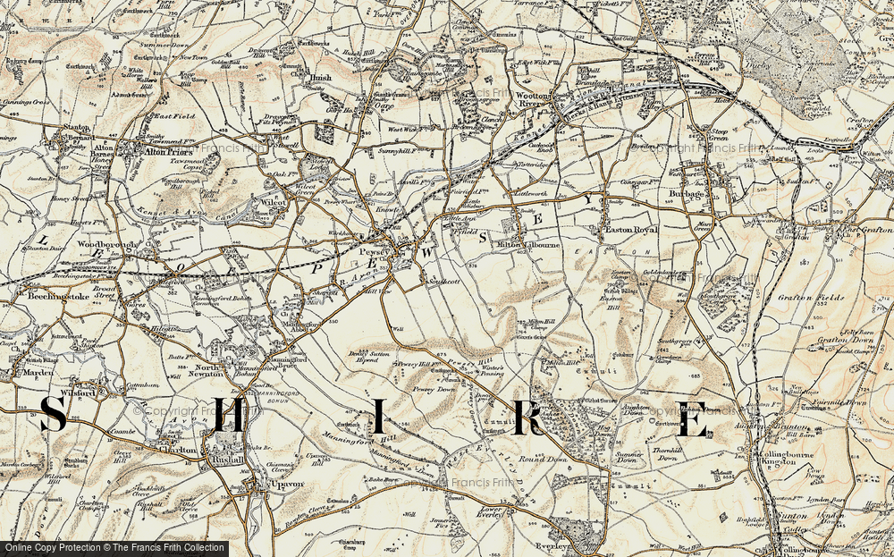 Old Map of Historic Map covering Winter's Penning in 1897-1899