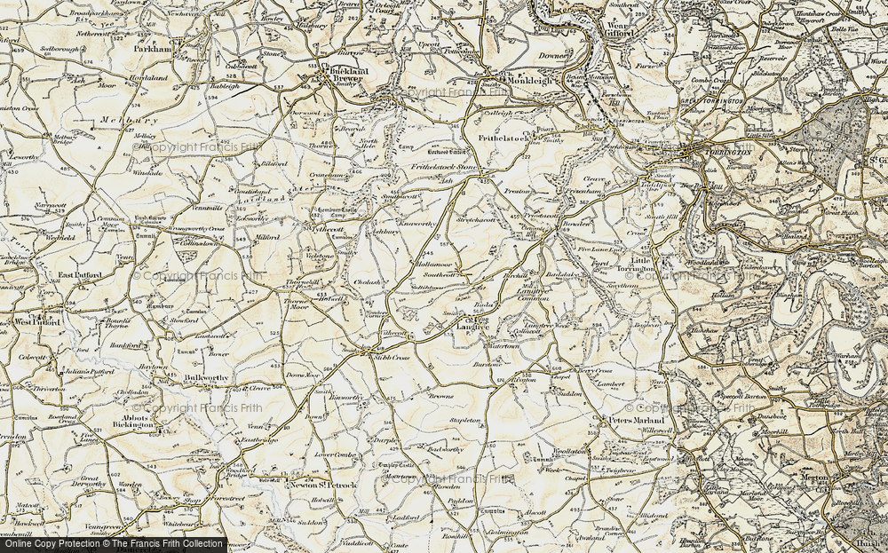 Old Map of Historic Map covering West Wooda in 1900