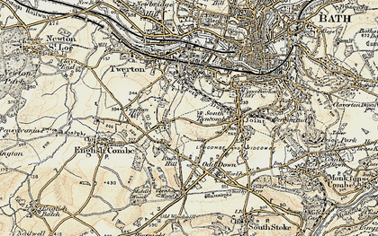 Old map of Southdown in 1898-1899