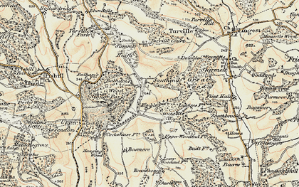 Old map of Balham's Wood in 1897-1898