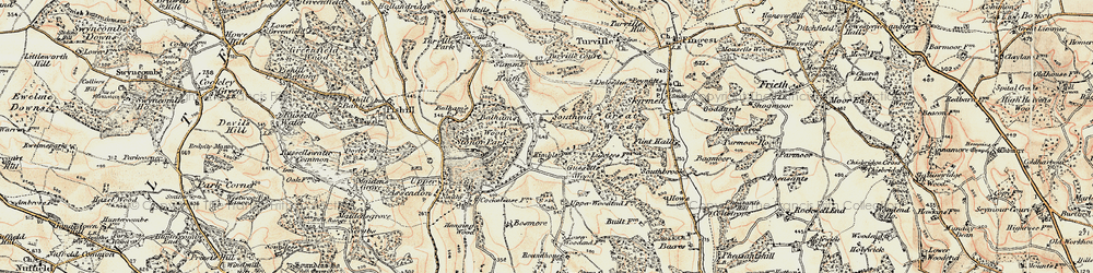 Old map of Balham's Wood in 1897-1898