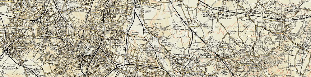 Old map of Beckenham Palace Park in 1897-1902