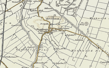 Old map of Southery in 1901-1902