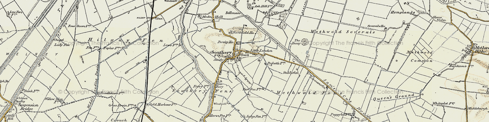 Old map of Southery in 1901-1902