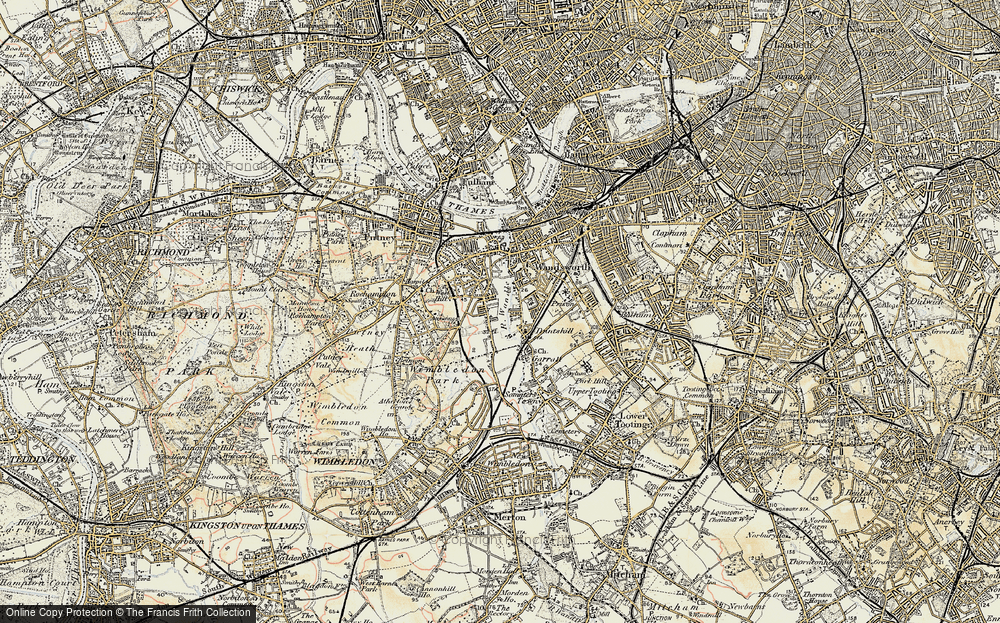 Old Map of Southfields, 1897-1909 in 1897-1909
