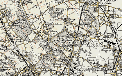 Old map of Southgate in 1897-1898