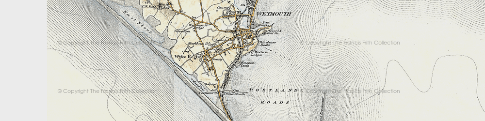 Old map of Portland Harbour in 1899