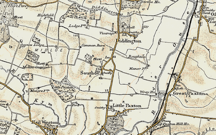 Old map of Boughton Village in 1898-1901