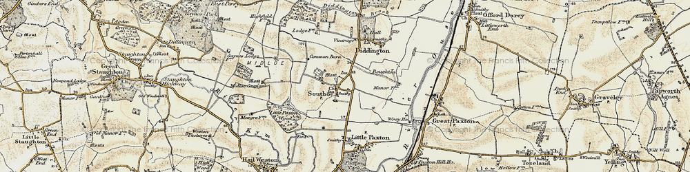 Old map of Southoe in 1898-1901