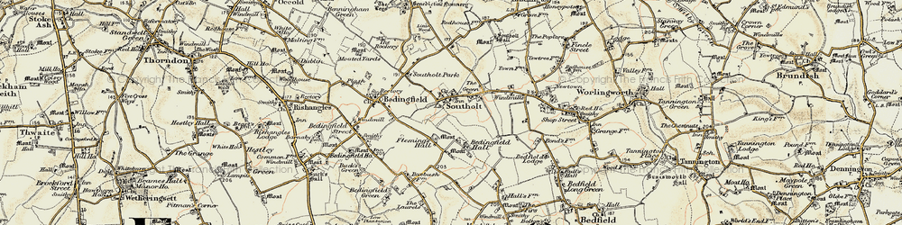 Old map of Southolt in 1901