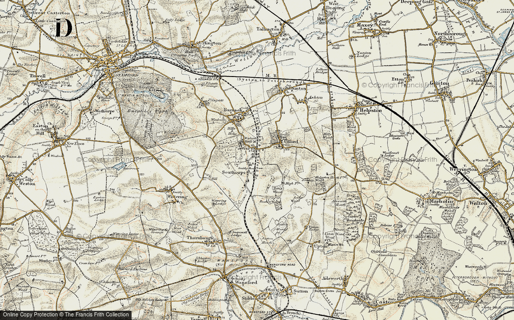 Old Map of Historic Map covering Bushey Wood in 1901-1903