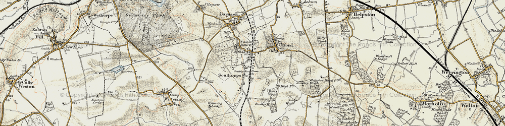 Old map of Southorpe in 1901-1903