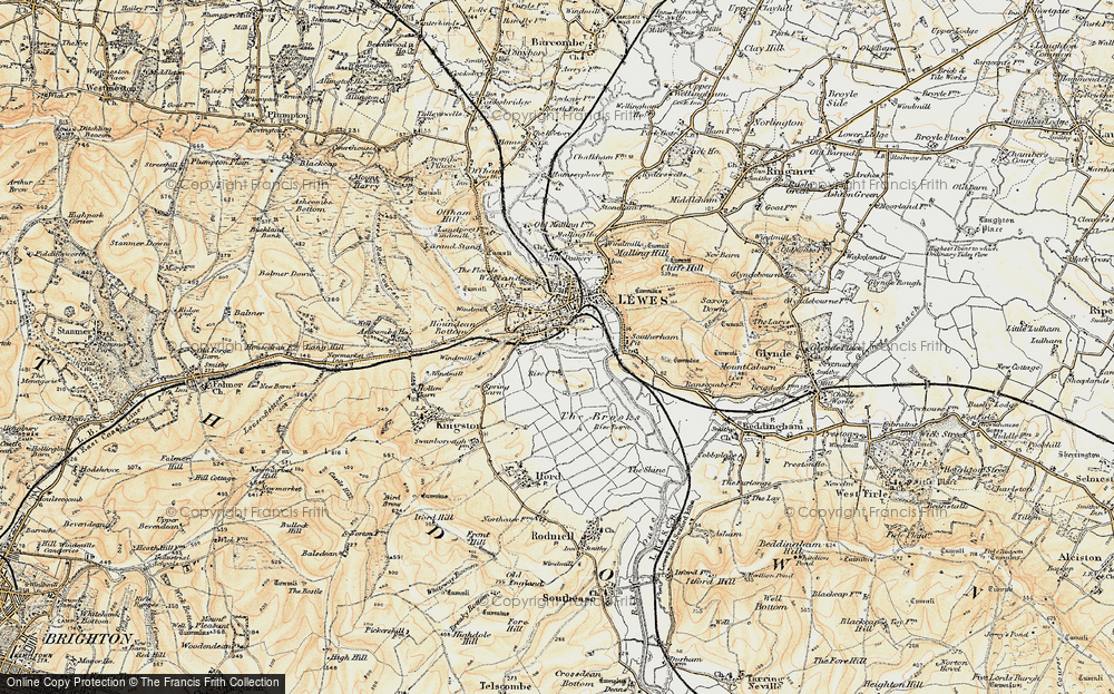 Old Map of Southover, 1898 in 1898