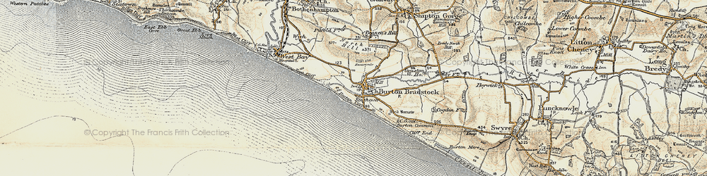 Old map of Burton Beach in 1899