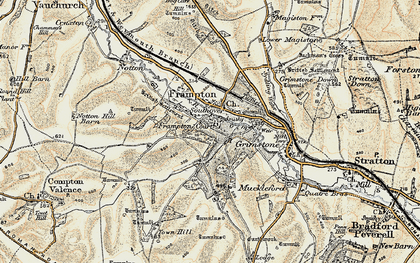 Old map of Southover in 1899