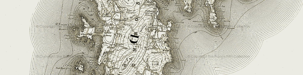 Old map of Burgadies in 1911-1912