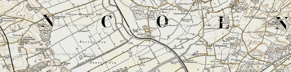 Old map of Southrey in 1902-1903