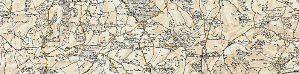 Old map of Southrope in 1897-1900