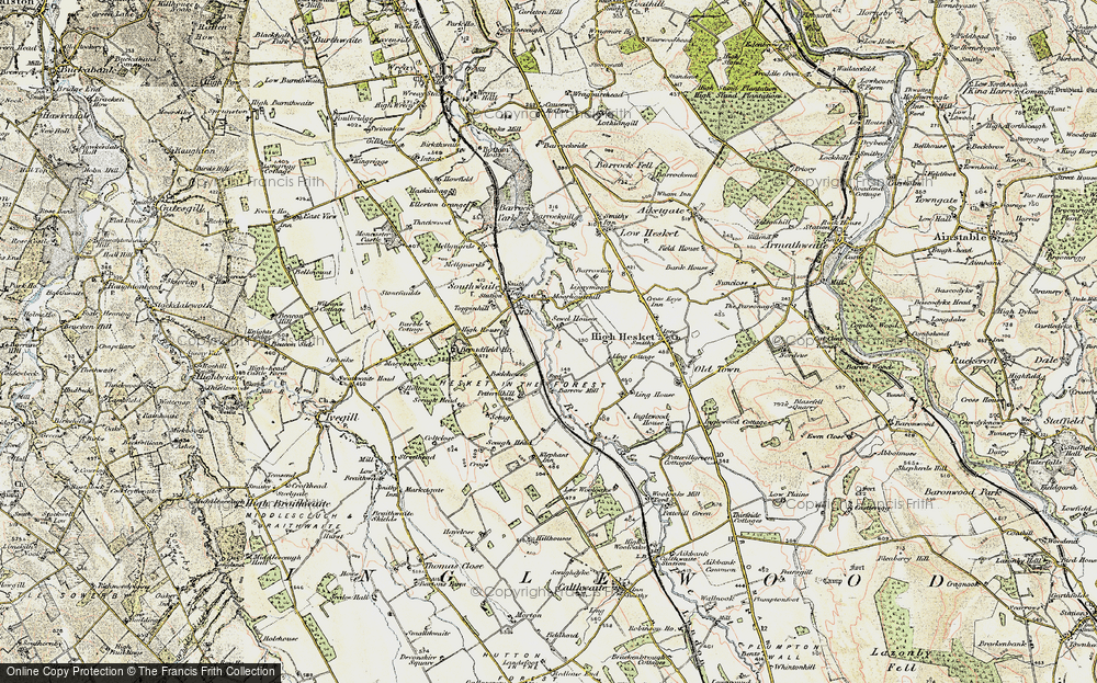Old Map of Historic Map covering Ling Cotts in 1901-1904