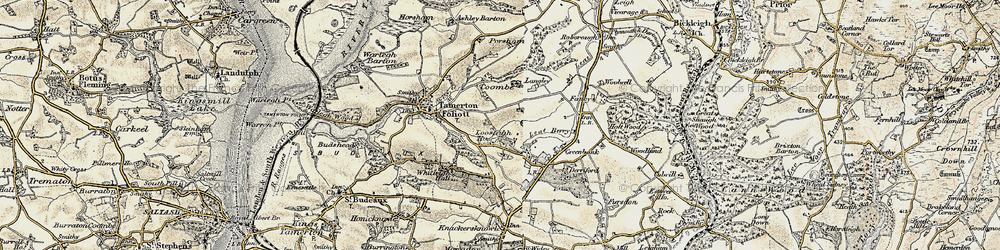 Old map of Southway in 1899-1900