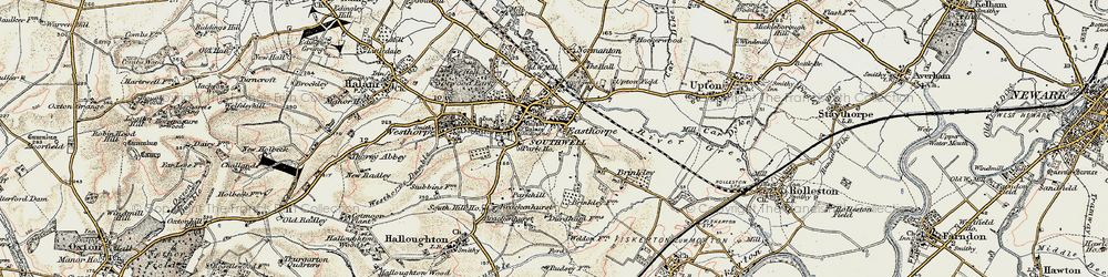Old map of Southwell in 1902