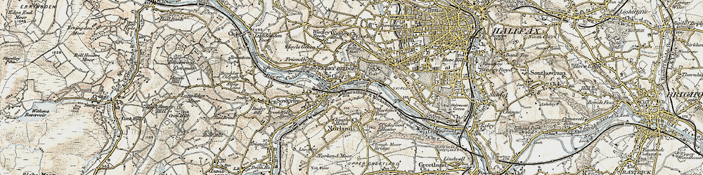 Old map of Sowerby Bridge in 1903