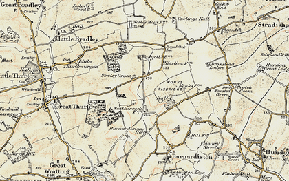Old map of Sowley Green in 1899-1901