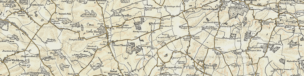 Old map of Barnardiston Hall (Sch) in 1899-1901